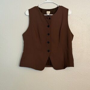 a new day Dark Brown Sleeveless Button-Down Shirt